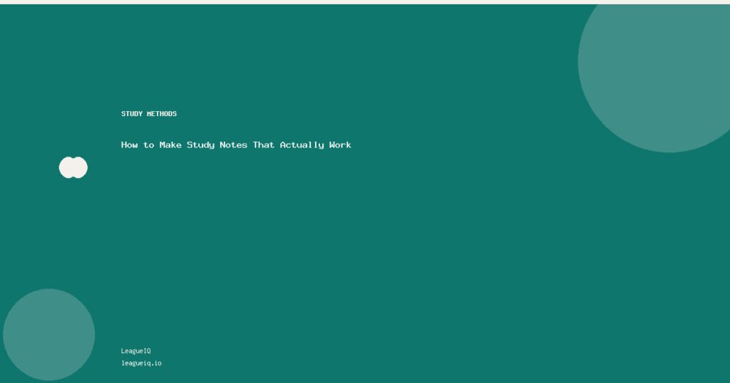 How to Make Study Notes That Actually Work