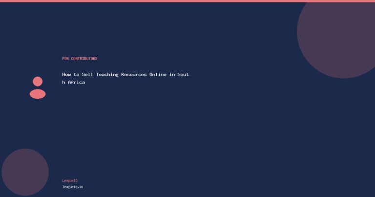 How to Sell Teaching Resources Online in South Africa