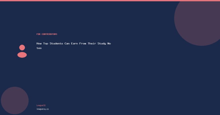 How Top Students Can Earn From Their Study Notes