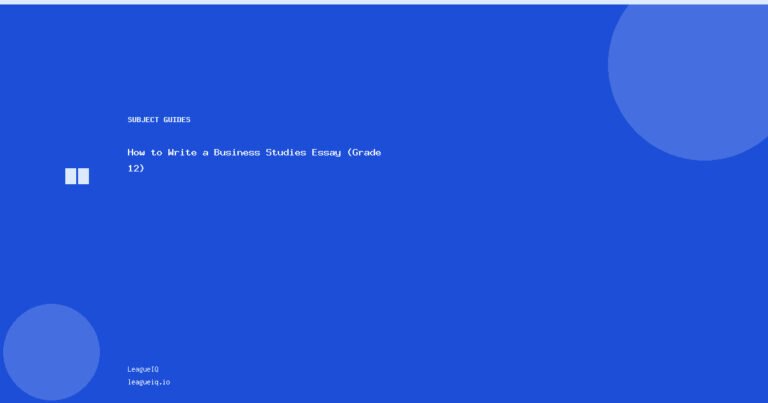 How to Write a Business Studies Essay (Grade 12)