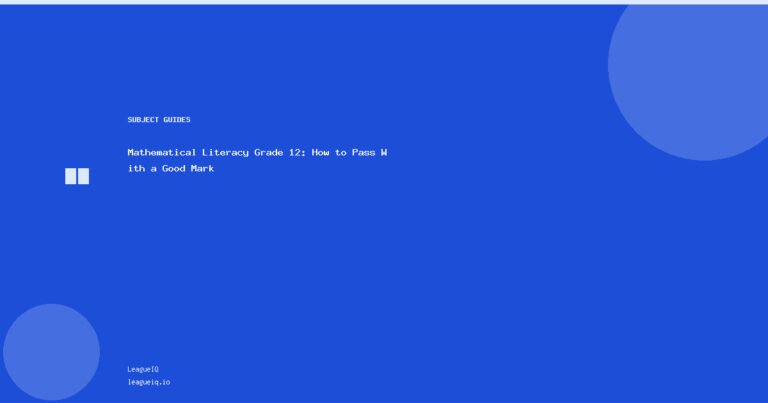 Mathematical Literacy Grade 12: How to Pass With a Good Mark