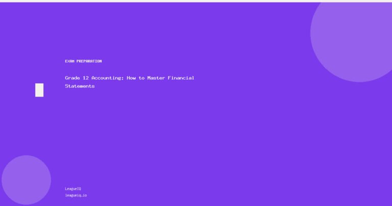 Grade 12 Accounting: How to Master Financial Statements