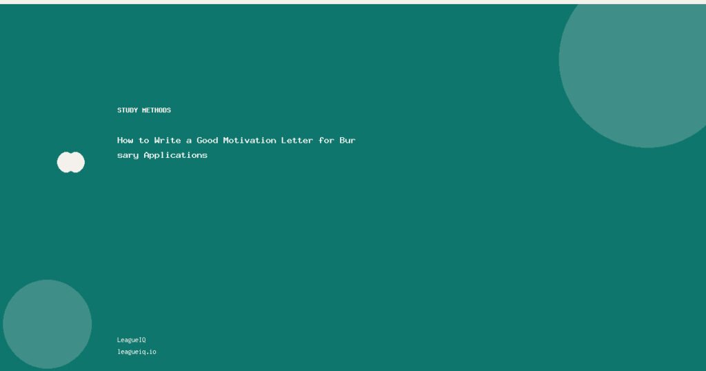 How to Write a Good Motivation Letter for Bursary Applications