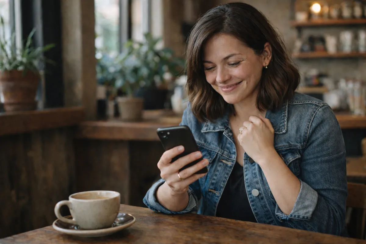 Educator browsing resources on phone